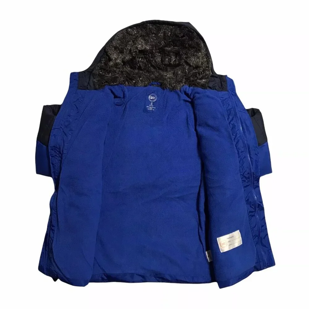 Wonder Nation‎ Boys Hooded Jacket Size 8 (M) Husky Blue/Black Fleece Lining